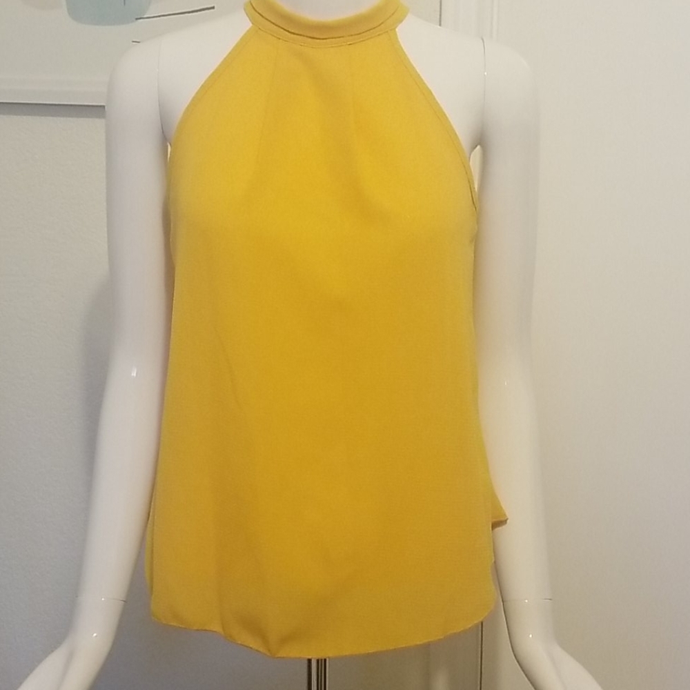 Papaya yellow halter top size small, EUC